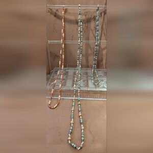 Rolled paper bead necklaces